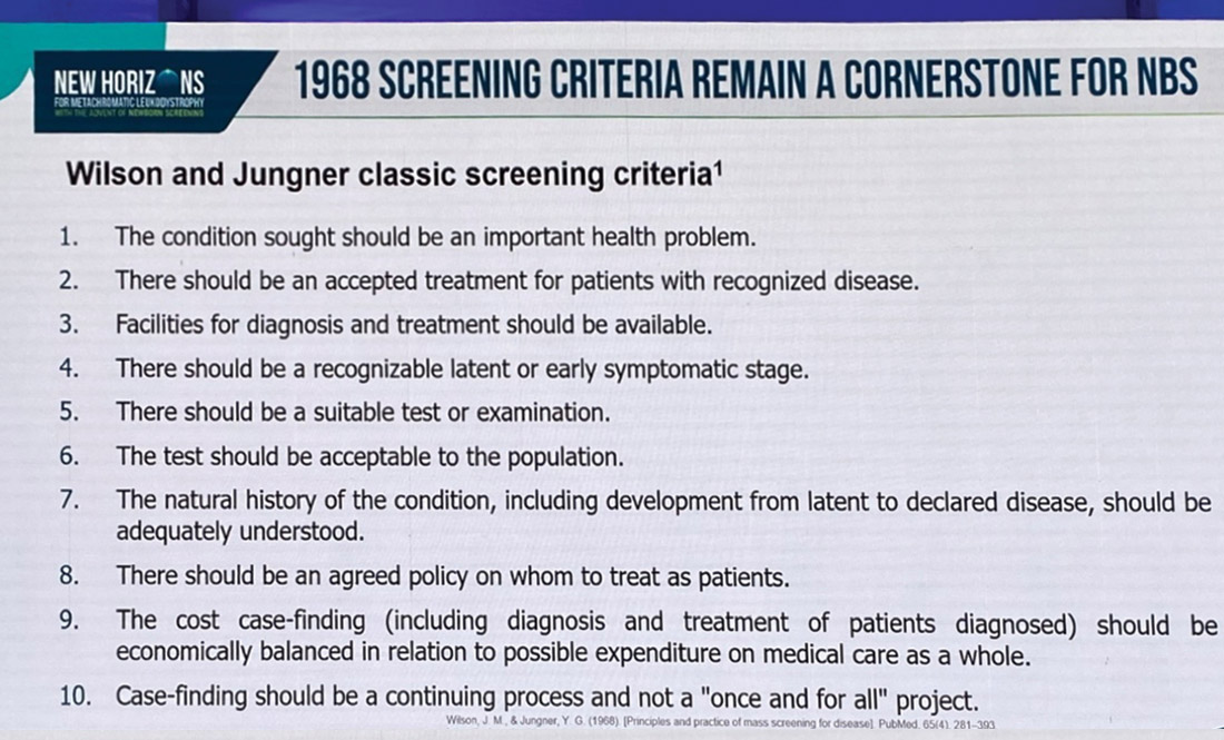 1968 Screening Criteria remains a cornerstone for Newborn Screening